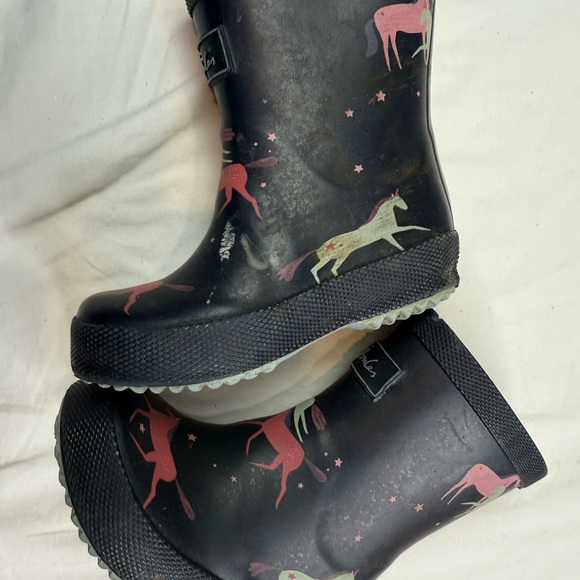 Joules Unisex Navy Printed Welly UNICORN Rain Boot Size 5 A020322 - Picture 7 of 8